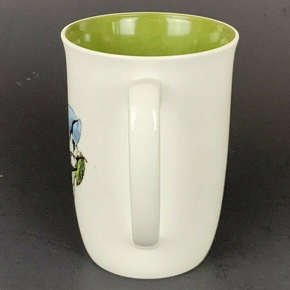 Fitz & Floyd Neiman Marcus Blue Jay Bird Coffee Mug 8oz Green Interior Porcelain - Picture 4 of 6